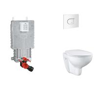 Grohe Uniset - Set bâti-support, cuvette, abattant SoftClose, plaque de déclenchement Arena Cosmopolitan, blanc alpin SANI15BB3104