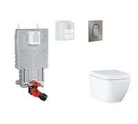 Grohe Uniset - Set bâti-support, cuvette, abattant SoftClose, plaque de déclenchement Arena Cosmopolitan S, Triple Vortex, Hard Graphite brossé SANI15BB5106
