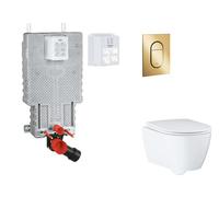 Grohe Uniset - Set bâti-support, cuvette, abattant SoftClose, plaque de déclenchement Arena Cosmopolitan S, Cool Sunrise SANI15BB4120