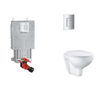 Grohe Uniset - Set bâti-support, cuvette, abattant SoftClose, plaque de déclenchement Skate Cosmopolitan, chrome SANI15BB2101
