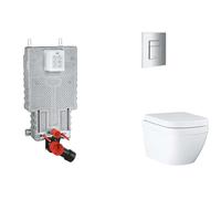 Grohe Uniset - Set bâti-support, cuvette, abattant SoftClose, plaque de déclenchement Skate Cosmopolitan, Triple Vortex, chrome SANI15BB2104