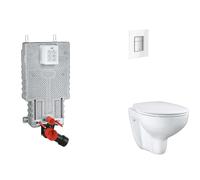 Grohe Uniset - Set bâti-support, cuvette, abattant SoftClose, plaque de déclenchement Skate Cosmopolitan, Moon White SANI15BB3103