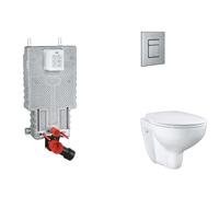 Grohe Uniset - Set bâti-support, cuvette, abattant SoftClose, plaque de déclenchement Skate Cosmopolitan, inox brossé SANI15BB2103