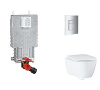 Grohe Uniset - Set bâti-support, cuvette, abattant SoftClose, plaque de déclenchement Skate Cosmopolitan, chrome SANI15BB2110