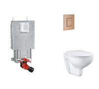 Grohe Uniset - Set bâti-support, cuvette, abattant SoftClose, plaque de déclenchement Skate Cosmopolitan, Warm Sunset brossé SANI15BB4103