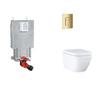 Grohe Uniset - Set bâti-support, cuvette, abattant SoftClose, plaque de déclenchement Skate Cosmopolitan, Triple Vortex, Cool Sunrise SANI15BB4107