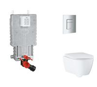 Grohe Uniset - Set bâti-support, cuvette, abattant SoftClose, plaque de déclenchement Skate Cosmopolitan, chrome mat SANI15BB2111