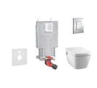 Grohe Uniset - Set de bâti-support, toilette japonaise et abattant Tece, plaque de déclenchement Skate Cosmo, Rimless, SoftClose, chrome 38643SET-KT