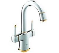 Grohe vanité robinet à deux poignées Grandera 21107IG0 chromé or, avec garniture de vidage
