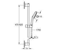 GROHE Vitalio Comfort 110 Ensemble de douche 2 jets avec barre 26398001