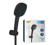 GROHE Vitalio Comfort 110, Ensemble de Douche avec Douchette Carrée 2 jets, Support Mural Universel, Flexible 1,75m, Economie d'Eau, A coller avec GROHE QuickGlue ou à visser, Noir Mat, 263992431