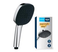 GROHE Vitalio Comfort 110, Pommeau de Douche Cube 11cm 2 Jets (Pluie/Stimulant), Economie d'Eau, Sélection Facile, Procédé Anti-Calcaire, Chromé, 26397001