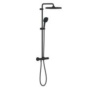 Grohe Vitalio Comfort 250 ensemble de douche pluie apparent - thermostatique - douche de tête 25 x 25 cm - barre de douche 102 cm - noir mat 266962431