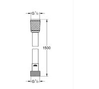 GROHE Vitalio Flex Tuyau de Douche - 1,5 m - Résistant aux Coudes - Noir Mat - 287412432