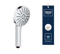 GROHE Vitalio Joy+ 120 - Pomme de douche 3 Jets: Pluie, Jet, Booster, (⌀120 mm, Économie d’Eau 6,3 l/min, Protection Anti-Brûlure, Montage Universel), Chrome, 1348630000