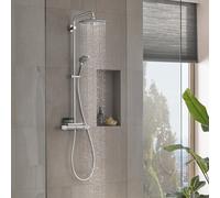 GROHE Colonne de douche mitigeur thermostatique Vitalio Joy 260, tête de douche 260mm, douchette 3 jets, chromé, 26403002