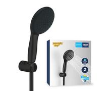 GROHE Vitalio Start 110, Ensemble de Douche avec Douchette Ronde 2 jets, Support Mural Universel, Flexible 1,75m, Economie d'Eau, A coller avec GROHE QuickGlue ou à visser, Noir Mat, 279502431