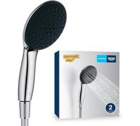 GROHE Vitalio Start 110 Ensemble de Douche (Pommeau de Douche Rond 11cm 2 jets (Pluie/Stimulant), Flexible de douche 1.5m), Sélection Facile, Procédé anti-calcaire, Chromé, 26972001
