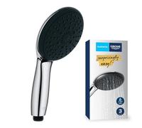 Grohe - Vitalio Start 110, Pommeau de Douche Rond 11cm 3 Jets (Pluie/Stimulant/Massage), Economie d'Eau, Sélection Facile, Procédé Anti-Calcaire, Chromé, 26031001