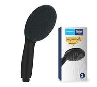 GROHE Vitalio Start 110 QuickFix 269492434 Douchette à main basse pression ronde 11 cm 2 jets pluie et jet, système anticalcaire, anneau en silicone, système de fixation universel, noir mat