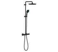 Grohe Vitalio Start 250 ensemble de douche pluie apparent - thermostatique - douche de tête Ø 25 cm - barre de douche 102 cm - noir mat 266772431
