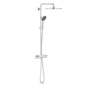 GROHE Colonne de douche avec mitigeur thermostatique Vitalio System 310, tablette incluse, tête de douche 310mm, barre orientable, douchette Vitalio Joy 310 3 jets, chromé, 26401001 (Import Allemagne)