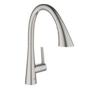 Grohe Zedra - Mitigeur d'évier avec douchette extractible, SmartControl, supersteel 32294DC2