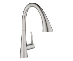 Grohe Zedra - Mitigeur d'évier avec douchette extractible, SmartControl, supersteel 32294DC2