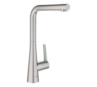 Grohe Zedra - Mitigeur d'évier avec douchette extractible, SmartControl, supersteel 32553DC2