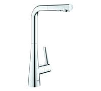 GROHE Zedra Mitigeur monocommandé pour évier, portée 205mm, extractible, pivotant, MagneticDocking, douchette double, 32553002, Couleur: chrome
