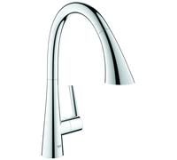 GROHE Zedra Mitigeur monocommandé pour évier, portée 231mm, 3 types de jets, MagneticDocking, extractible, pivotant, 32294002, Couleur: chrome