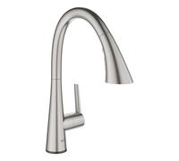 Grohe ZedraTouch - Mitigeur électronique d'évier avec douchette extractible, supersteel 30219DC2