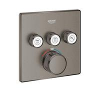 Grohtherm SmartControl façade avec mitigeur thermostatique encastré 3 sorties, hard graphite brossé (G29126AL0)