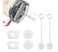 GROOFOO Bouchons Anti Fuites en Silicone, Lot de 6, Couvercle de Paille en Silicone pour Stanley Cup H2.0 40oz 30oz Accessoires, 2 Couvercles de Paille, 2 Bouchons Ronds, 2 Bouchons Carrés