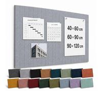 Groove Board Tableau d’Affichage en Feutre Groove Board, Panneau Acoustique Autocollant pour Notes, Photos et Mémos, Décoration Murale, 40 × 60 cm Gris clair