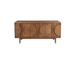 GROOVE - Buffet en bois marron 3 portes L 120 Marron foncé