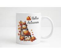 Groovy crea Mug Hello Autumn - Tasse automne citrouilles & feuilles - Tasse cocooning café thé chocolat chaud - Cadeau cosy femme homme