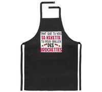 Groovy crea Tablier humour homme barbecue - Cadeau drôle papa beauf ou pote marrant - Phrase rigolote brochettes - Idée cadeau EVG, fête des pères - Imprimé en France