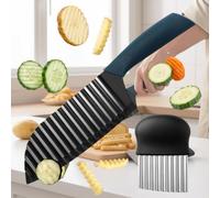 Gros fins coupe vagues pour legume - 1 Seconde pour un motif ondulé | Aucune pratique de couteau requise - 10 mm pour les frites 5 mm pour concombres et les courgettes