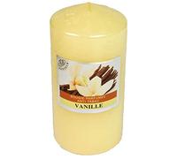 Grosse Bougie Votive Decorative Parfumée, Anti Tabac,Candles Pour La Decoration de L' Intérieur De votre Maison Et pour Créer Une Ambiance. Ivoire, Parfun Vanille 7.5x15 cm Durée 60h