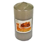 Grosse Bougie Votive Decorative Parfumée, Anti Tabac,Candles Pour La Decoration de L' Intérieur De votre Maison Et pour Créer Une Ambiance. Gris, Parfun Santal Wood 7.5x15 cm Durée 60h