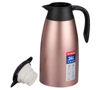 Grosse Carafe Isotherme 2l en Acier Inoxydable Anse | Double Paroi sous Vide, Couvercle Hermétique, Anti-brûlure, pour Hôtels et Bureaux, Simple Design