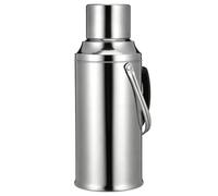 Grosse Carafe Isotherme 3,2 L en Acier Inoxydable Poignée | Verre Intérieur, Structure Simple et Élégante, Usage Domestique, Finition Argentée, Grosse Capacité