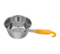 Grosse Louche à Eau en Acier Inoxydable 201 pour Camping | Format Compact Plat, Bord Arrondi sans Bavure, Poignée Ergonomique Arquée, avec Bec et Crochet