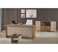 Groupe Bureau Bureau d'angle Meuble de bureau Armoire 3pcs Bois Marron