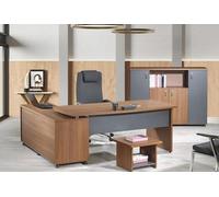 Groupe Bureau Bureau d'angle Meuble de bureau Armoire 3pcs Bois Marron