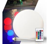 Groupe DDC Boule Solaire Multicolore LED - Lampe de Jardin et Piscine Étanche IP67 - Lampe Extérieure Solaire Flottante ou Fixe avec Piquet - 16 Couleurs, Télécommande, 12h d’Autonomie (Ø40 CM)
