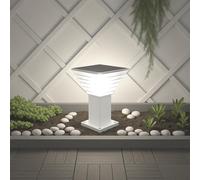 Groupe DDC Lampe Solaire Extérieur Jardin - Borne Solaire LED 300 Lumens IP65 - 3000K/6000K - Autonomie 20h, Recharge 5h - Pour Cour, Terrasse, Allée - Aluminium Résistant (Carré, 40 CM)