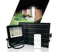 Groupe DDC Projecteur Solaire avec Détecteur de Mouvement - Lampe Solaire Extérieur Puissante - IP65, Jusqu’à 2200 Lumens - Autonomie 24h, Spot LED sans Fil pour Jardin, Allée (1, 1500 lumens)