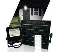 Groupe DDC Projecteur Solaire avec Détecteur de Mouvement - Lampe Solaire Extérieur Puissante - IP65, Jusqu’à 2200 Lumens - Autonomie 24h, Spot LED Sans Fil pour Jardin, Allée (1, 1000 lumens)